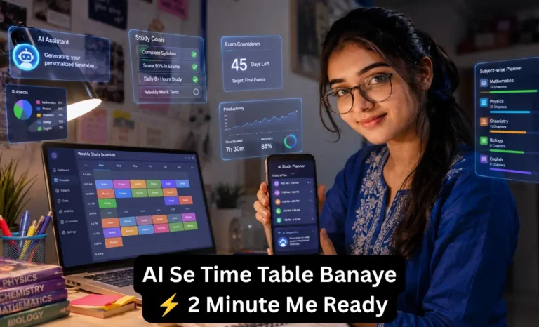 AI से टाइम टेबल कैसे बनाएं Best AI Study Planner Tools 2026
