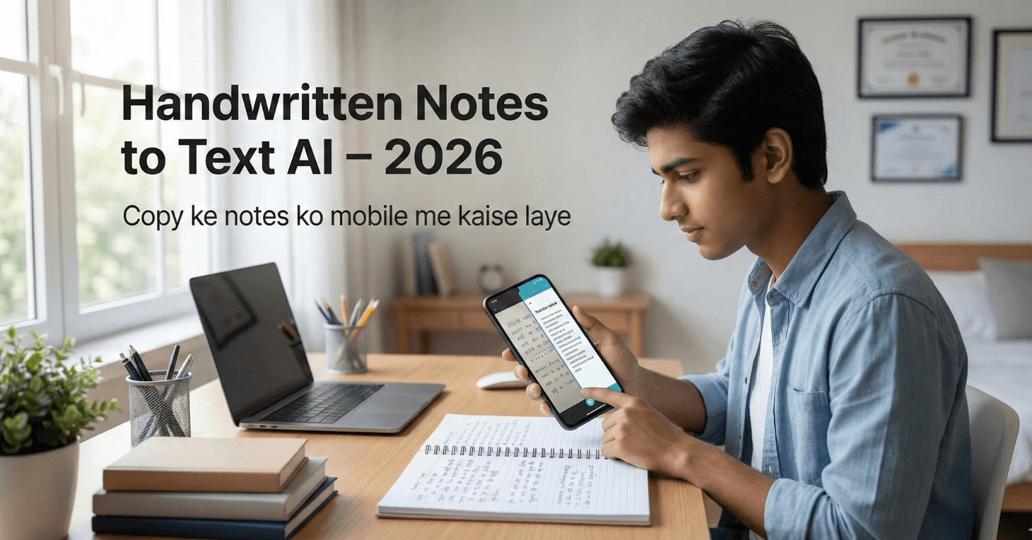 Haath se Likhe Notes ko Text Me Kaise Badle? Best Free Handwritten Notes to Text AI Tools 2026