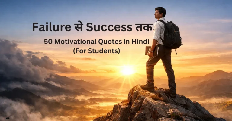Failure Se Success तक 50 Motivational Quotes in Hindi for Students 2026 Failure Se Success तक 50 Motivational Quotes