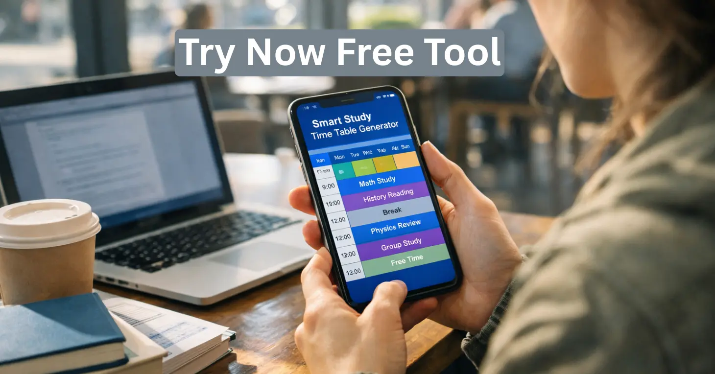 Study Time Table Generator (Class Wise) – Free Smart Exam Planner Tool