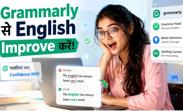 Grammarly Se English Kaise Improve Kare | Best Free English Writing Tool Guide 2026 Grammarly se English kaise improve kare
